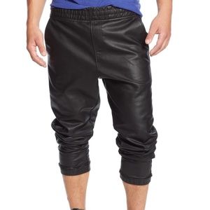 Ring of Fire black leather like jogger pants